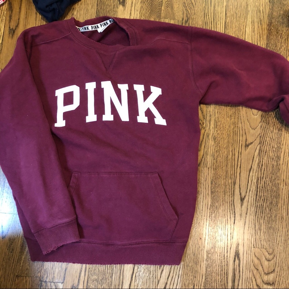 SOLD Burgundy VS PINK Crewneck Sweatshirt